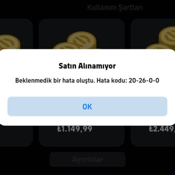 Kod Hatası. Efootball Parası Alim Yapamıyorum