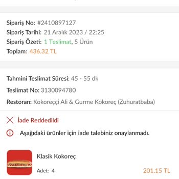Trendyol Ürün Göndermeyip İade Yapmamaları