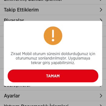 Ziraat Bankası Ziraat Oturum Süresi