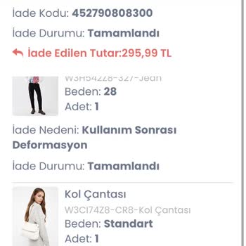 LCW İademi İptal Edilmiş