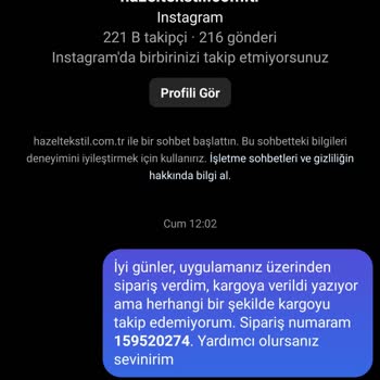 Hazel Tekstil - Hiçbir Şekilde İletişim Kurulamaması