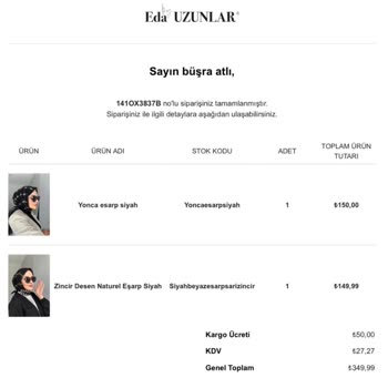 Edauzunlar.com Eşarp Markası Sipariş Sürecinde Yaşanan Sorunlar