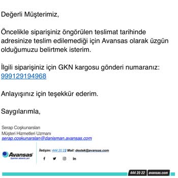 Avansas.com Ücret İadesi Yapmamakta!