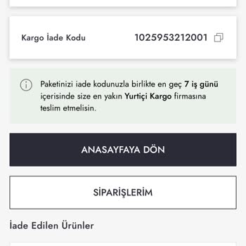 Boyner İade Edilemeyen Durum