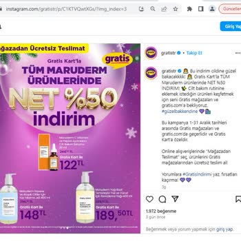 Gratis Aldatıcı Ürün Reklamı