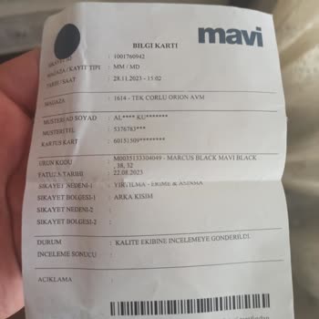 Mavi Giyim İade Yapmıyor