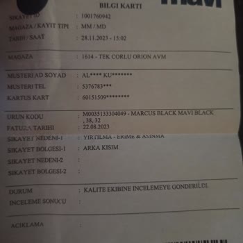 Mavi Giyim İade Yapmıyor