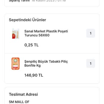 Migros İptal Olan Alışverişim