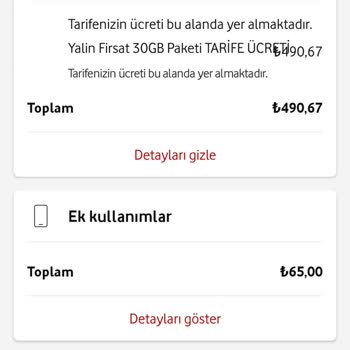 Vodafone Tarifem Fazla Fatura Olarak Çıktı