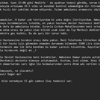 Amerikan Hastanesi (Bodrum) Acil Durumda Yetersiz Koordinasyon Ve İlk Yardım Zorluğu