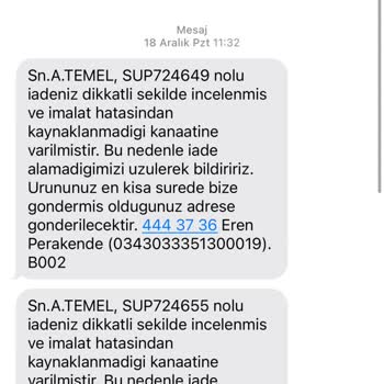 Fashfed Ve SuperStep İade Yapmıyor