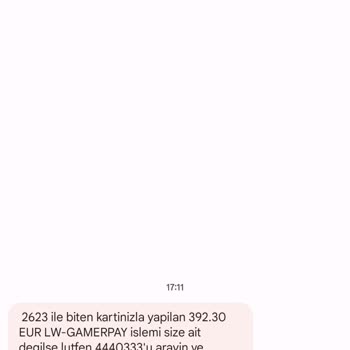 LW-GAMERPAY Haksız Yere Karşılıksız Bir Şekilde Paramı Aldı