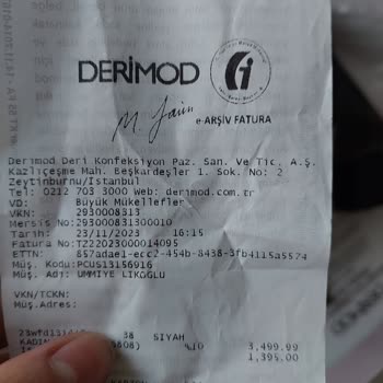 Derimod Ürün Hizmeti Sunmuyor