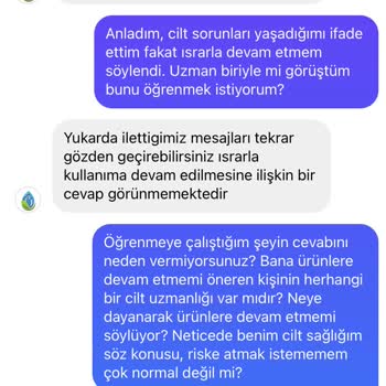 Rahik-i Mahtum Rahiki M Ürünleri Cildime Zarar Verdi-müşteri Temsilcisi Mağduriyeti
