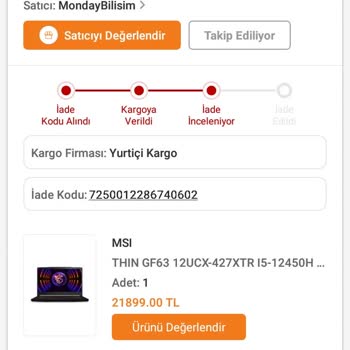 Trendyol Ve Monday Bilişim İade Sorunu
