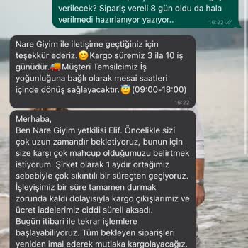Nare Giyim Sipariş Gönderiminde Yaşanan İletişim Ve Teslimat Problemleri