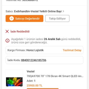 Trendyol.com İade Sorunu