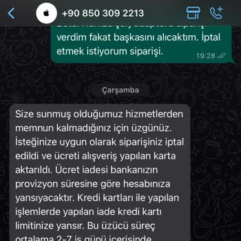 Appleturkiye.com (özel) Ücret İadem Yapılmadı.