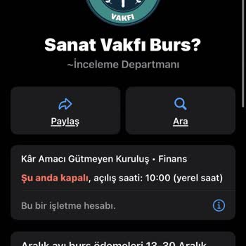 Sanat Vakfı (Burs Başvurusu) Şikayeti