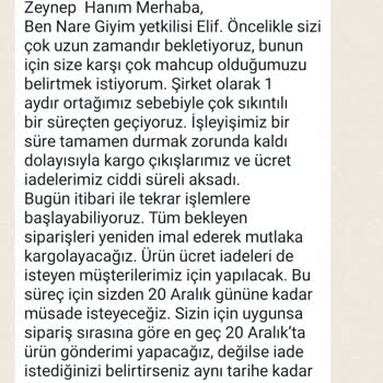 Nare Giyim Online Alışverişte Yaşanan Teslimat Sorunu