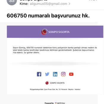 Sompo Sigorta Poliçeyi İptal Et