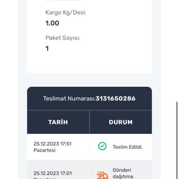 Aras Kargo Perge Şubesi Teslimat Yapmadan Teslimat Yaptım Diyor