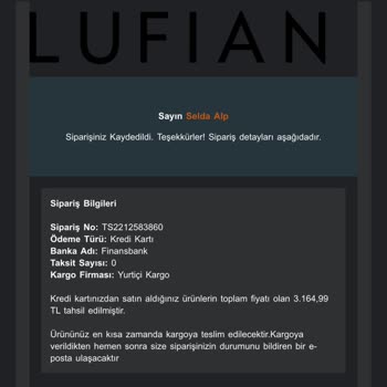 Lufian Yanlış Ürün Gönderildi