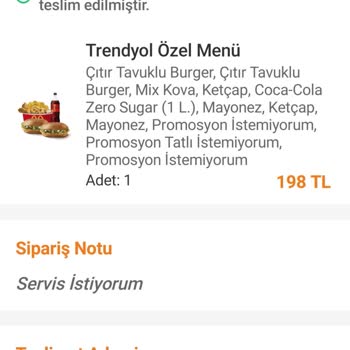 Trendyol Yemek Ücret İadesi