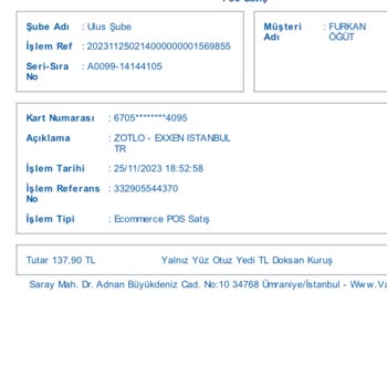 Exxen Para İadesi İstiyorum