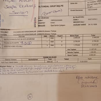 Doğtaş Kusur Ve Eksikler Hk.