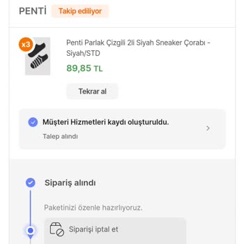 Penti ( Hepsiburada) Kargolanmayan, İşlem Yapılmayan Ürün