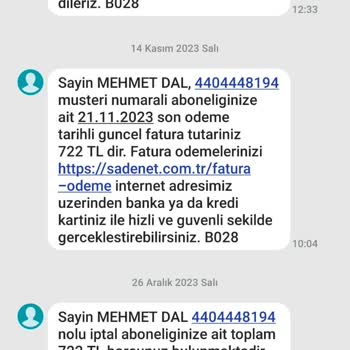 Sadenet İnternet Aboneliği İptali Ve Ücreti Hk