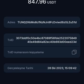BTC Türk Hesabımdan Aktarılan Para