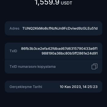 BTC Türk Hesabımdan Aktarılan Para