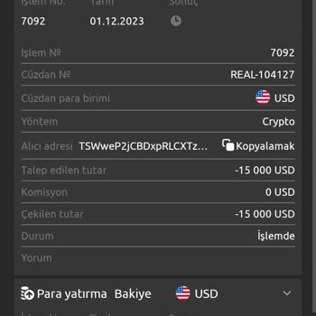 BTC Türk Hesabımdan Aktarılan Para