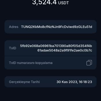 BTC Türk Hesabımdan Aktarılan Para