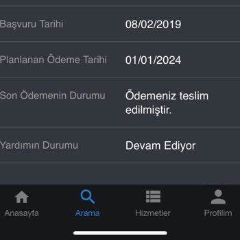 e-Devlet (Turkiye.gov.tr) Elektrik Yardımı Teslim Edildi Görünüyor
