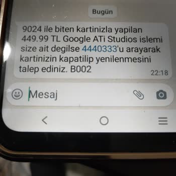 İzinsiz Kredi Kartımdan Google Atı Para Çekmiş