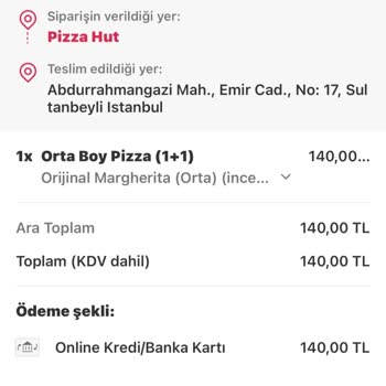 Pizza Hut Yanmış Köz Pizza