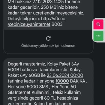 Vodafone 250 MB 15 TL'ye İnternet