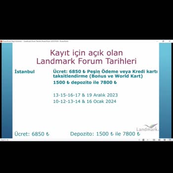 Landmark Forum Land Mark Forum Kaydımı Silip Ücret İademi İstiyorum.