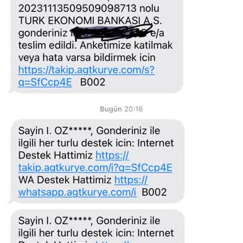 AGT Kurye (aynigunteslim.com) Yanlış Kart Teslimi Yapıldı
