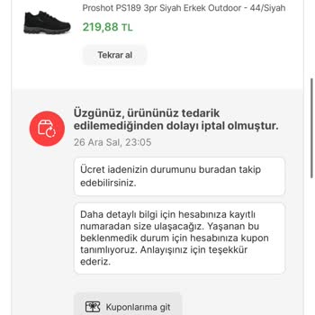 FLO Ayakkabı Yapılan İndirimden Sonra Sipariş İptali