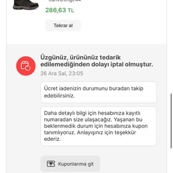 FLO Ayakkabı Yapılan İndirimden Sonra Sipariş İptali