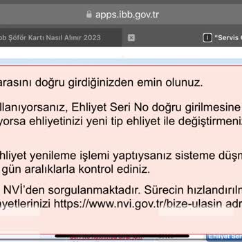 İBB Şoför Kartı Başvuru Hatası