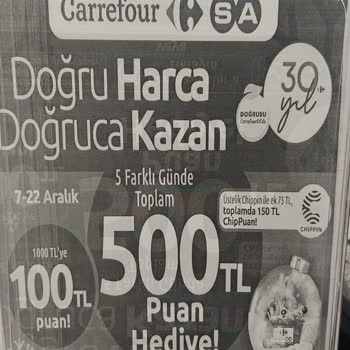 Carrefour Kasım Ve Aralık 1000 TL Harcamana 100 TL Puan Kampanyası