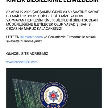 OrisBet Tehdit İçeren Yatırım Mağduriyeti