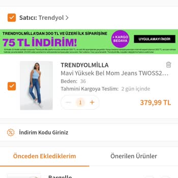 Trendyol Milla 75 TL Kampanyası "Çözüm Yok Pişmanlık "