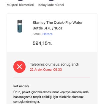 Stanley Termos Sızdırma Sorunu Ve Hepsiburada Umursamazlığı