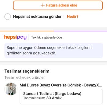 Hepsiburada Sipariş Veremiyorum Eksik Bilgi Diyor
